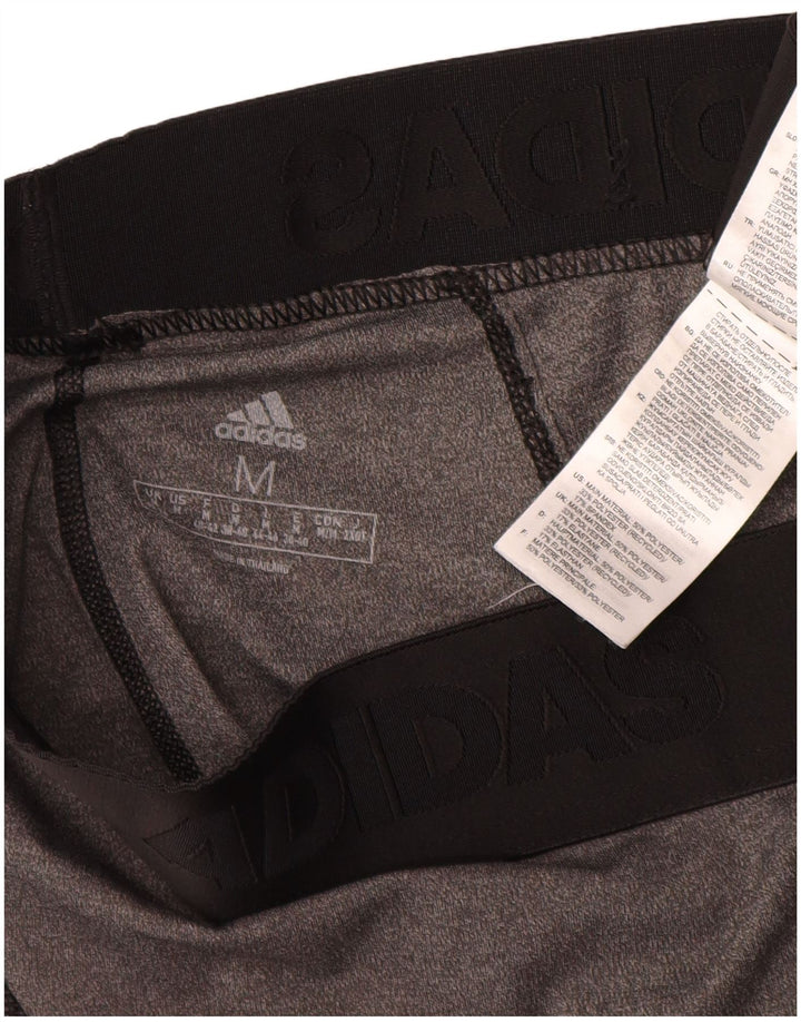 Leggings Adidas Femininas UK 12/14 Cinza Médio Colourblock Poliéster