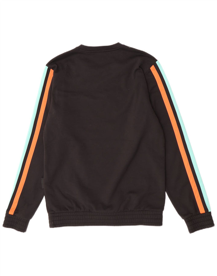 Adidas masculino gráfico moletom jumper médio preto colorblock poliéster