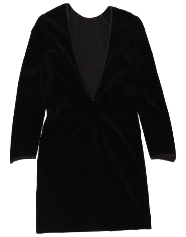 Vestido feminino vintage de veludo manga comprida linha A IT 42 algodão preto médio