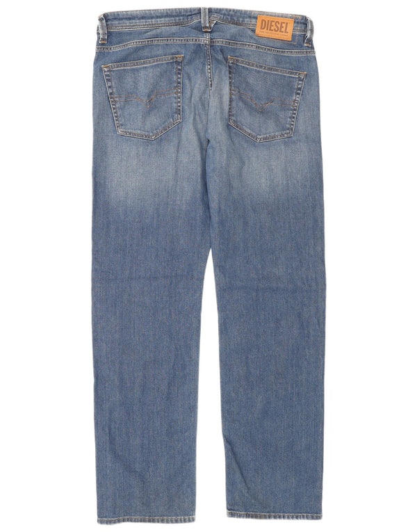 Diesel Mens Larkee Straight Jeans W36 L32 Azul Algodão