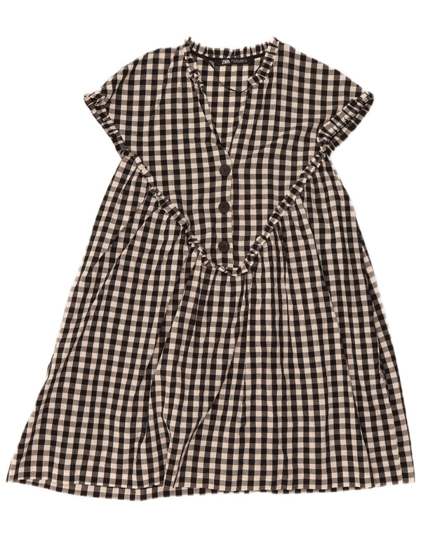 Vestido feminino Zara A-Line UK 14 médio preto guingão