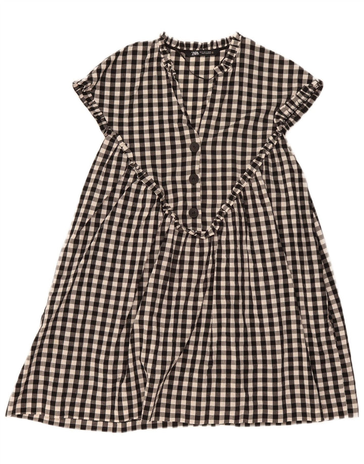 Vestido feminino Zara A-Line UK 14 médio preto guingão