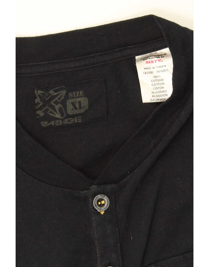 Energie Mens Top Manga Longa XL Algodão Preto