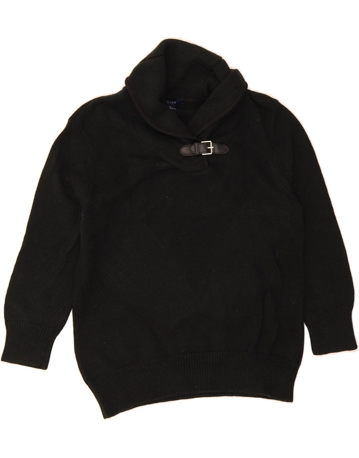 CHAPS Womens Shawl Neck Jumper Sweater UK 16 Large Black Cotton Vintage Chaps and Second-Hand Chaps from Messina Hembry 