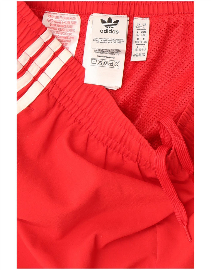 Shorts esportivos Adidas meninos 13-14 anos poliéster vermelho