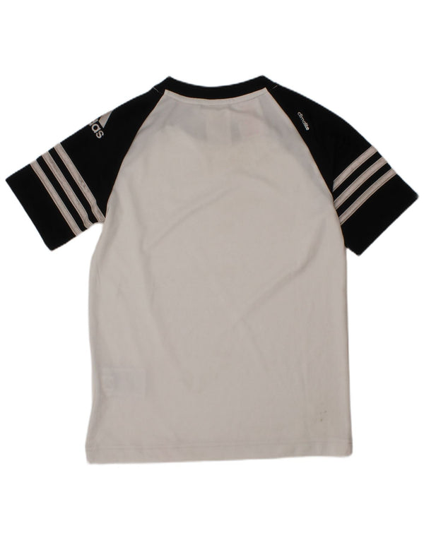 Camiseta Adidas Boys Climalite Graphic Top 6-7 Anos Branco Colorblock