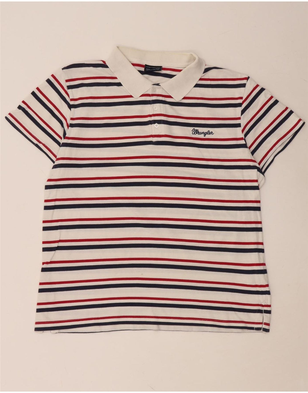 Camisa polo masculina WRANGLER 2XL algodão listrado branco