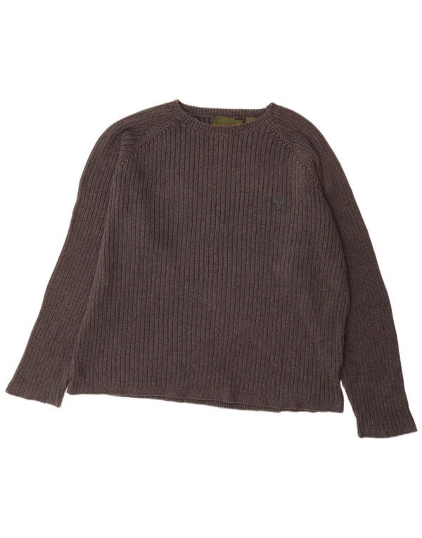 Suéter masculino Timberland com gola canoa XL cinza algodão