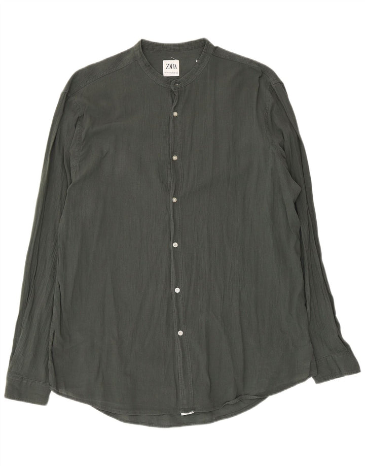 Camisa masculina Zara XL algodão cáqui