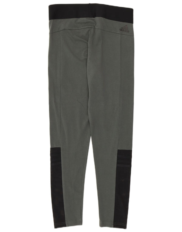 Leggings femininas Adidas UK 12/14 cinza médio colorblock algodão