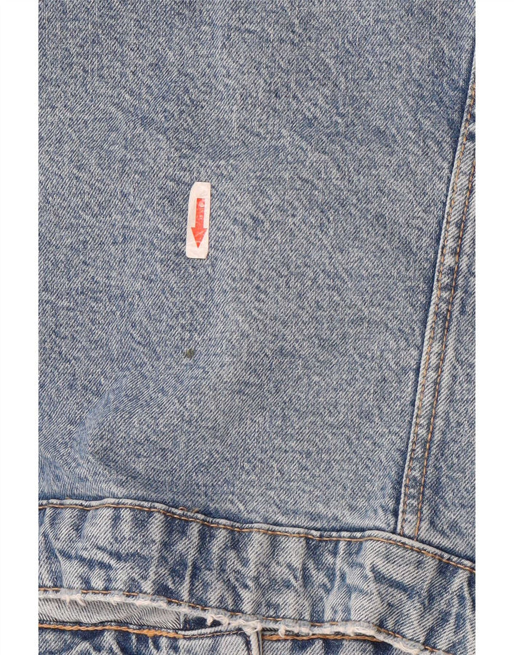 Jaqueta jeans feminina Zara Reino Unido 14 grande algodão azul
