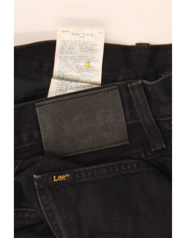 Shorts jeans masculino Lee W30 algodão preto médio