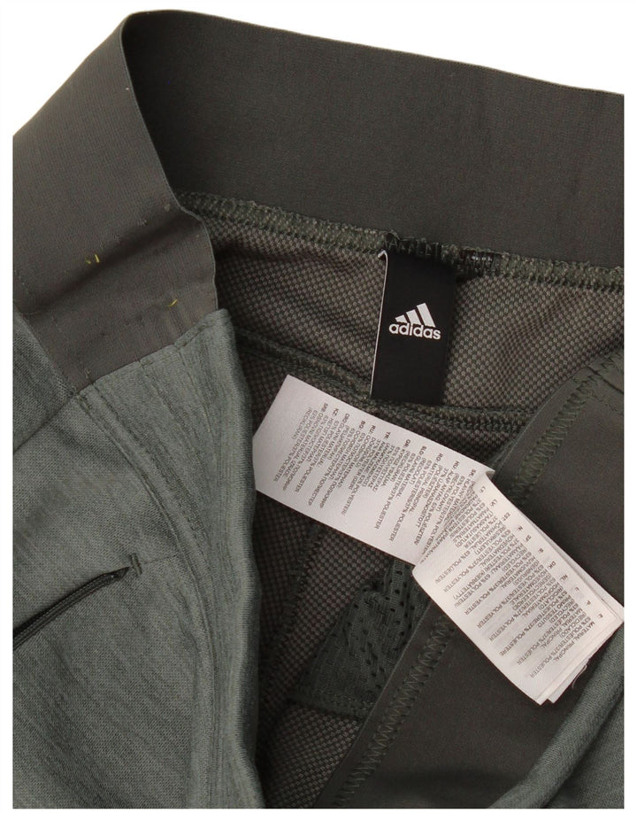 Calça de treino feminina Adidas UK 14 grande poliéster verde