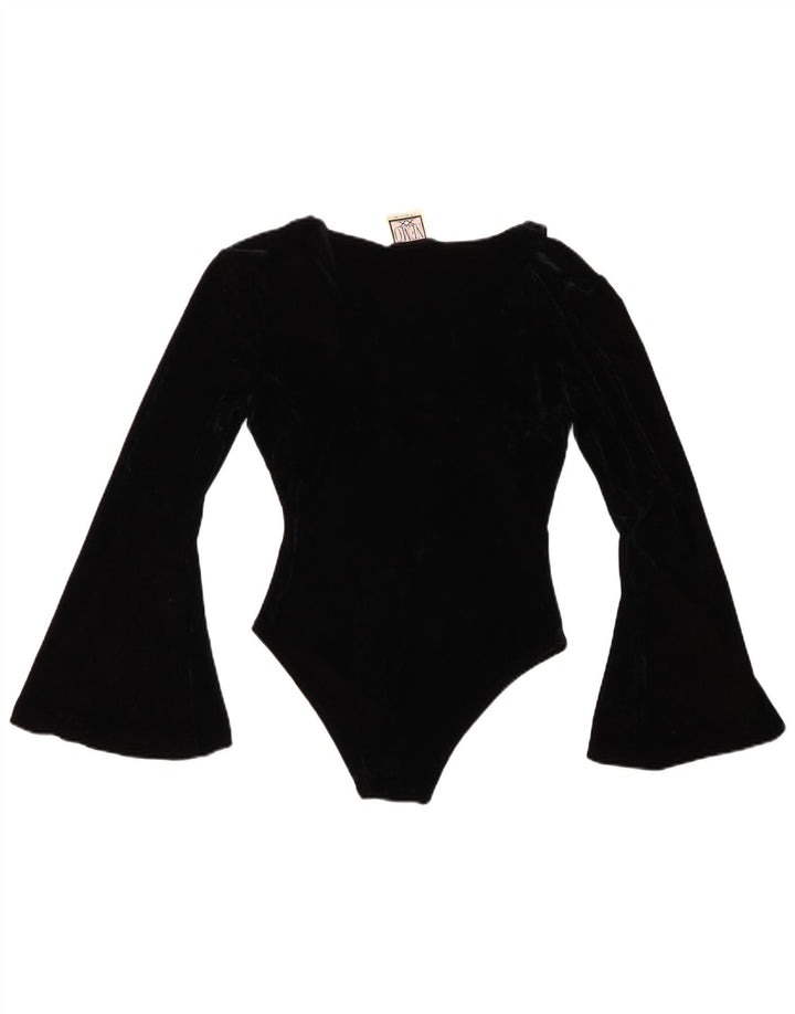 Body feminino de veludo VINTAGE UK 8 pequeno acrílico preto