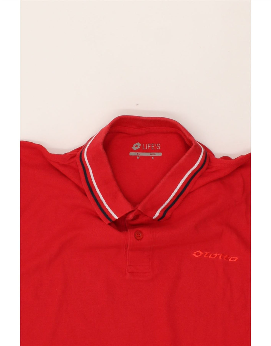 LOTTO Mens Polo Shirt Medium Red Cotton Vintage Lotto and Second-Hand Lotto from Messina Hembry 