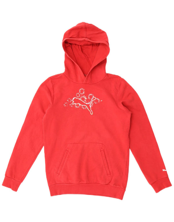 Jumper com capuz gráfico feminino Puma 13-14 anos vermelho