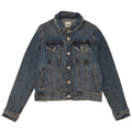 Jaqueta jeans feminina Zara UK 16 grande algodão azul