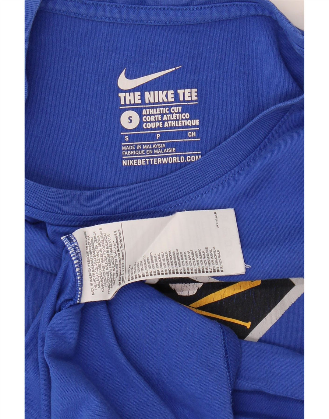 Camiseta Nike Masculina Athletic Cut Graphic Top Pequeno Algodão Azul