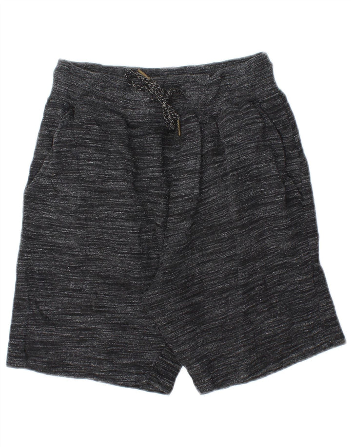 Zara Shorts esportivos masculinos pequenos algodão manchado cinza