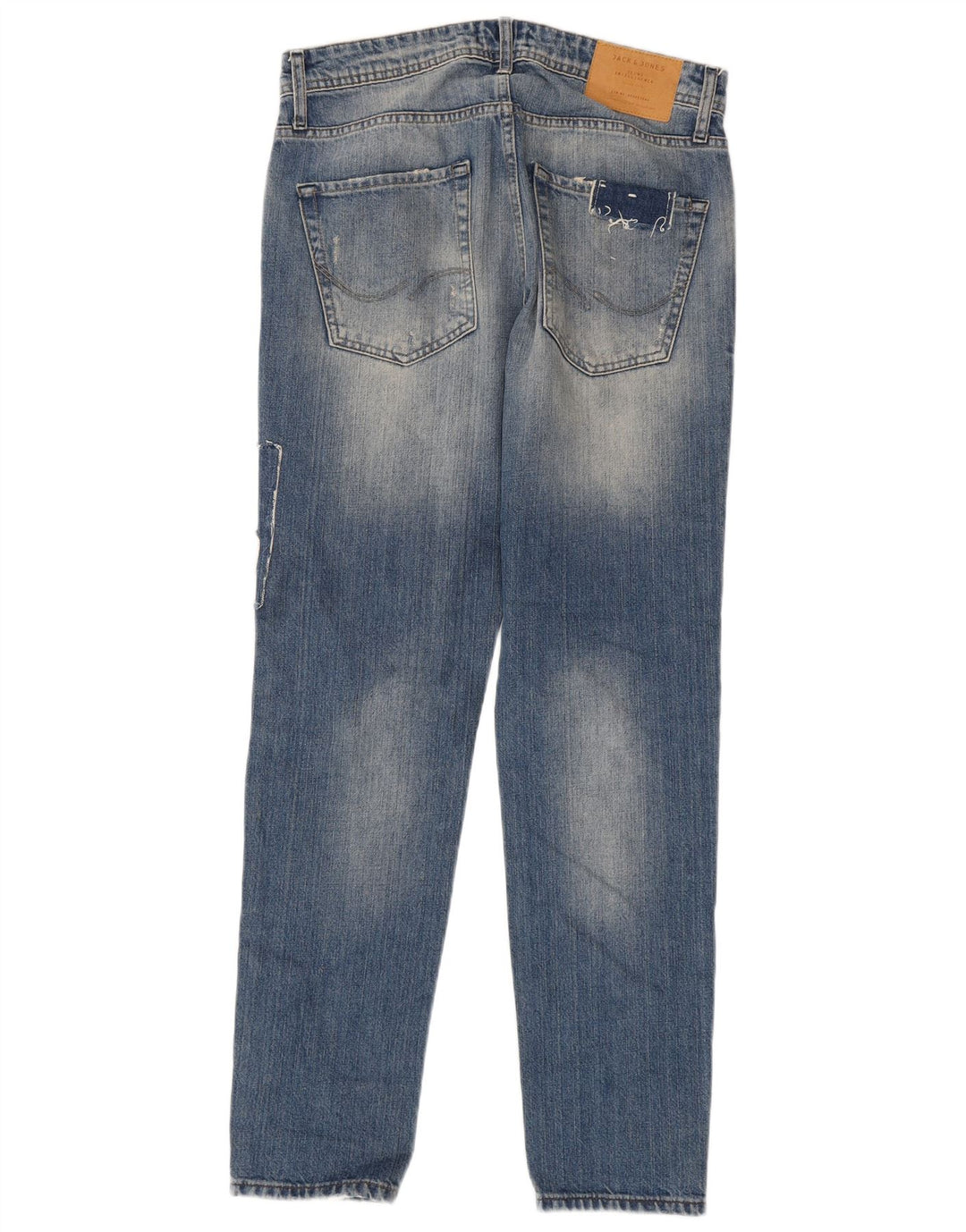 Jack & Jones Masculino Mike Comfort Fit Jeans Slim W30 L32 Azul Patchwork