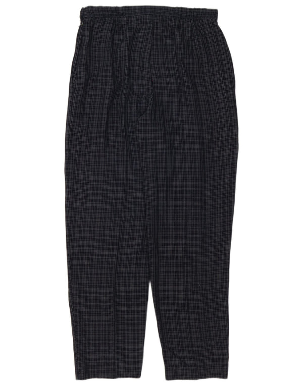Calça casual feminina Marks & Spencer Reino Unido 12 médio W30 L29 azul marinho xadrez