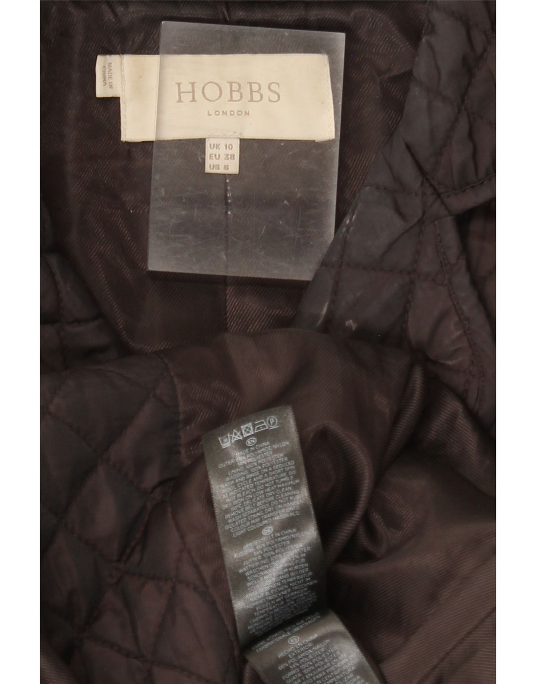 Sobretudo acolchoado feminino HOBBS UK 10 pequeno marrom poliamida