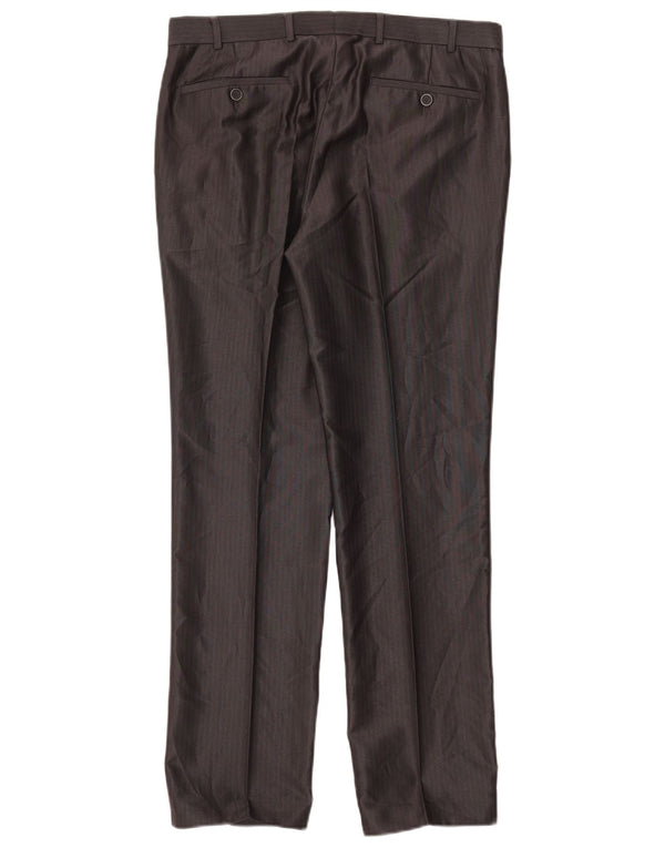 Calça masculina Angelo Litrico IT 48 médio W34 L30 listrado cinza