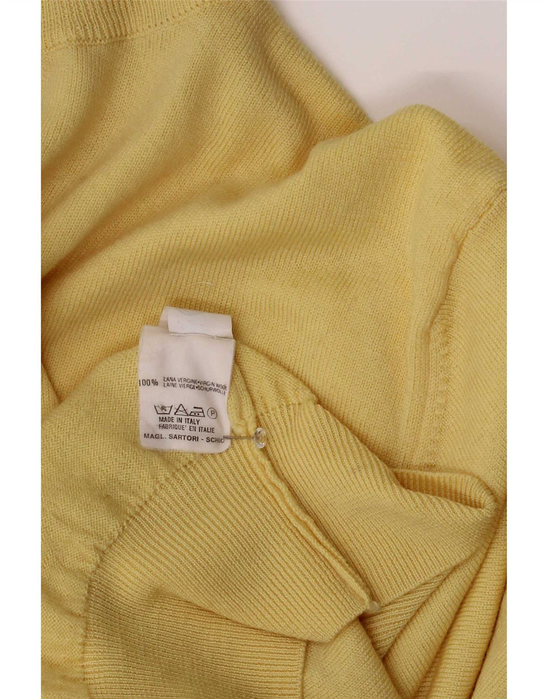 Suéter masculino vintage com gola redonda, amarelo médio