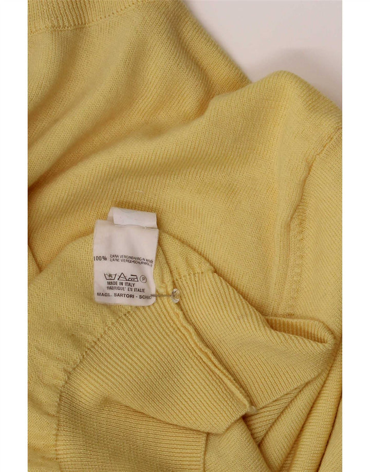 Suéter masculino vintage com gola redonda, amarelo médio