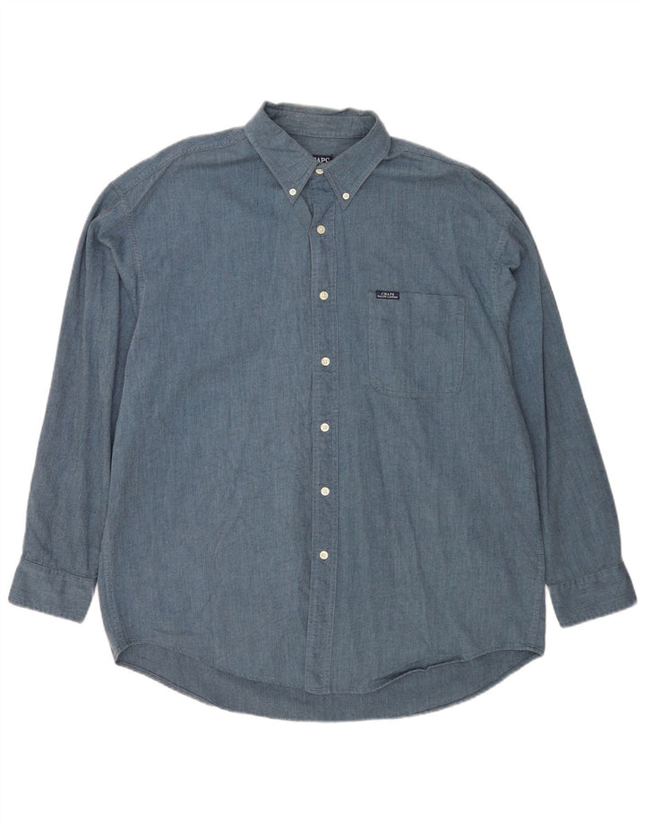 Camisa masculina Chaps Ralph Lauren XL azul algodão