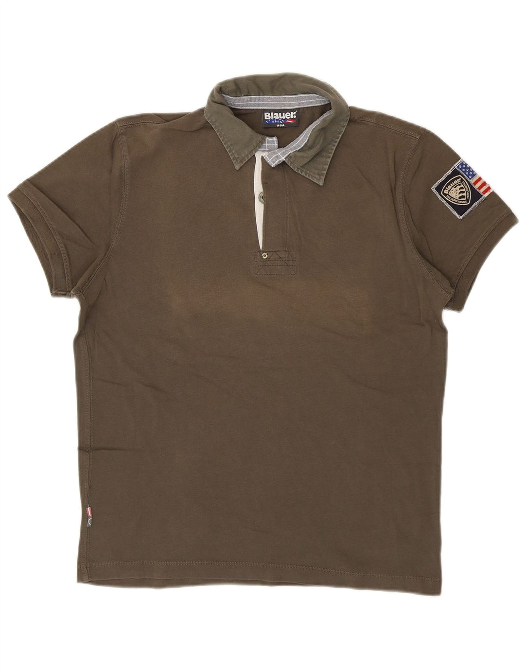 Camisa polo masculina BLAUER grande algodão cáqui
