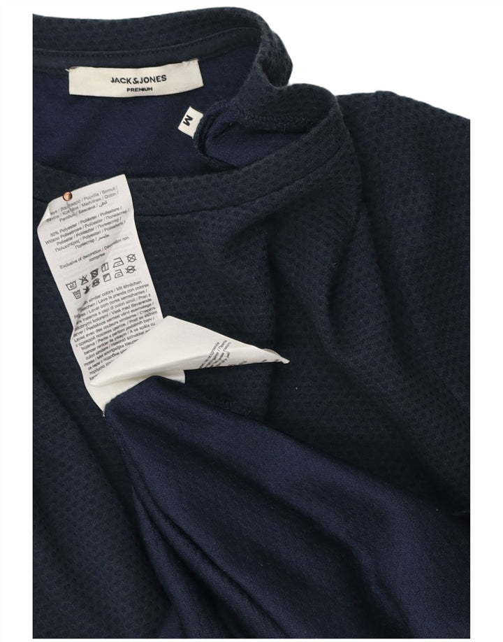 Camiseta masculina Jack & Jones Top médio algodão manchado azul marinho