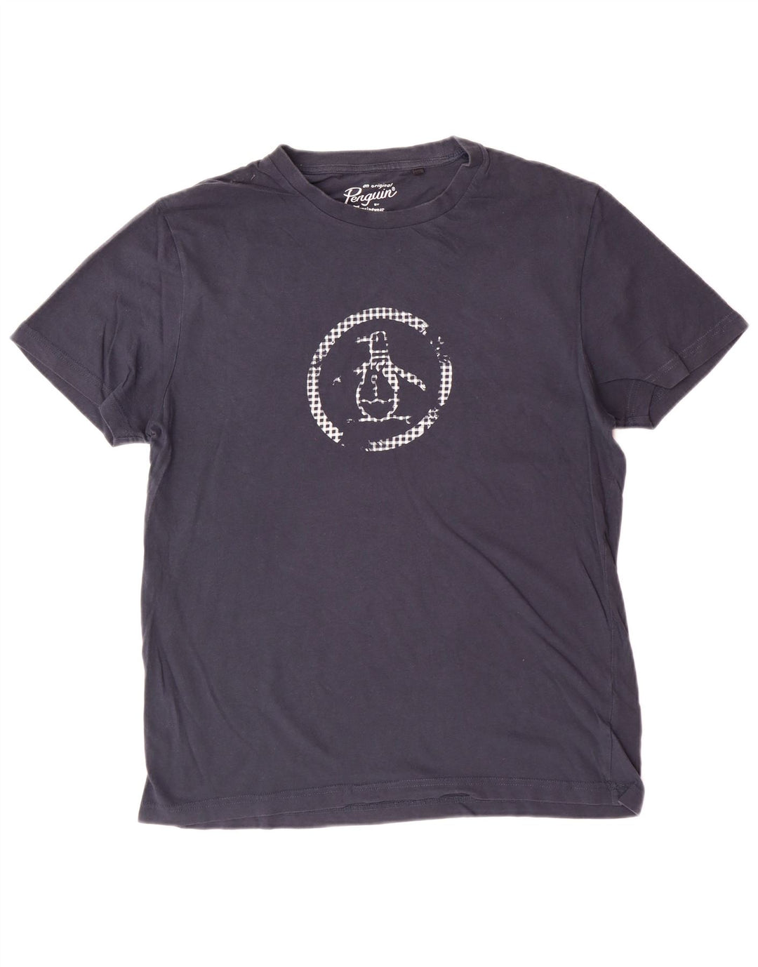 Camiseta feminina gráfica PENGUIN Reino Unido 16 grande algodão azul marinho