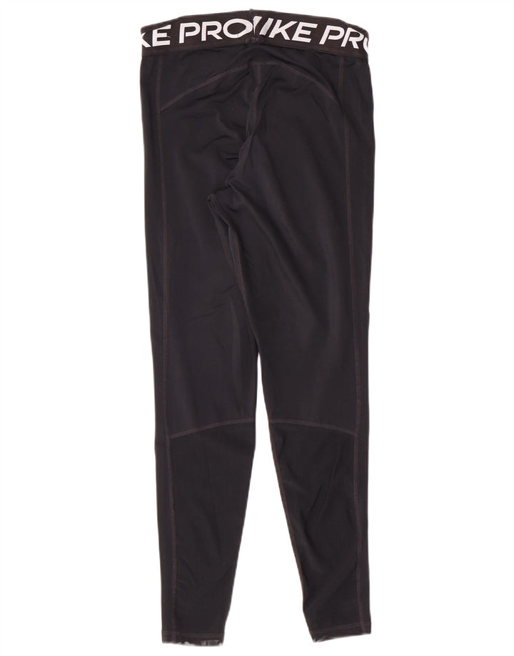 Nike Womens Dri Fit Graphic Leggings UK 12 Médio Preto Poliéster Esportes