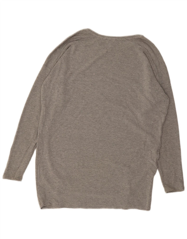 Topshop feminino oversized manga comprida Reino Unido 12 viscose cinza médio