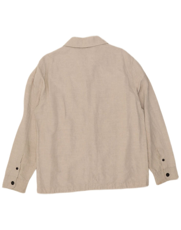 Camisa masculina Marks & Spencer linho bege médio