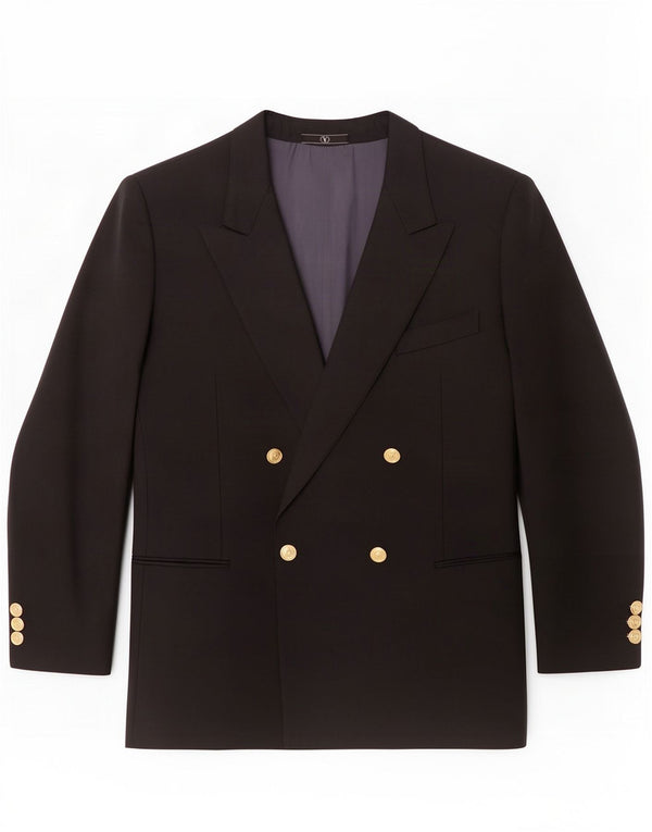 Jaqueta Blazer Masculina Valentino Double Breasted IT 50 Grande Lã Virgem Preta