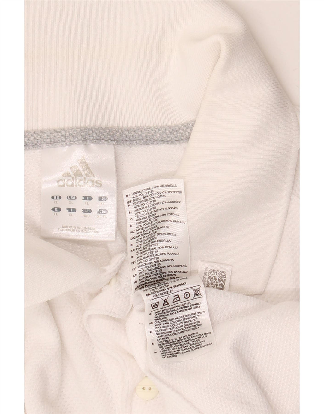 Camisa polo masculina Adidas XL algodão branco