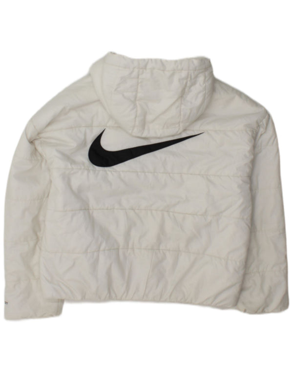 Jaqueta Nike Feminina Therma-Fit Graphic com Capuz Acolchoado UK 14 Médio Branco