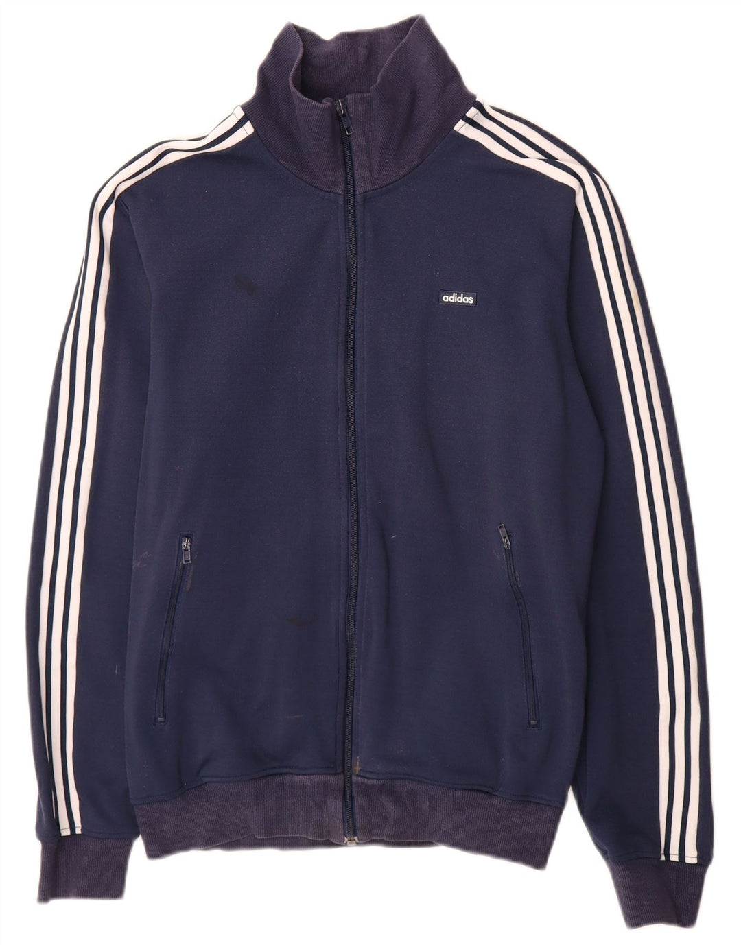 Adidas Mens Tracksuit Top Jacket Médio Azul Marinho Poliéster
