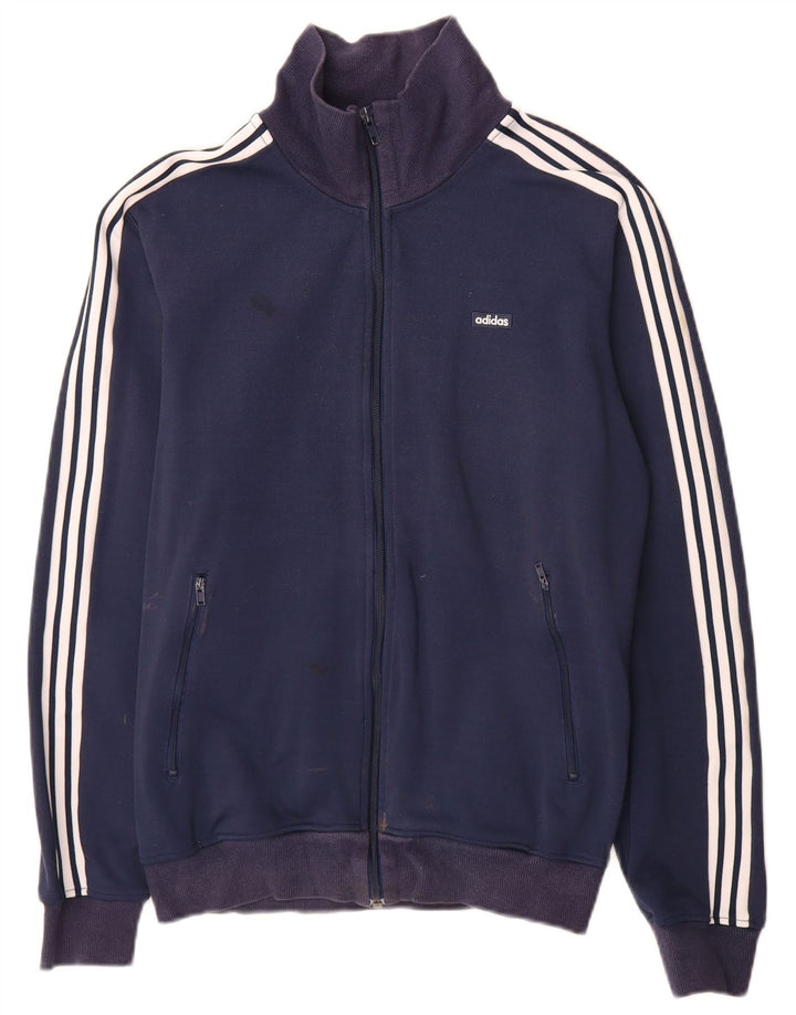 Adidas Mens Tracksuit Top Jacket Médio Azul Marinho Poliéster