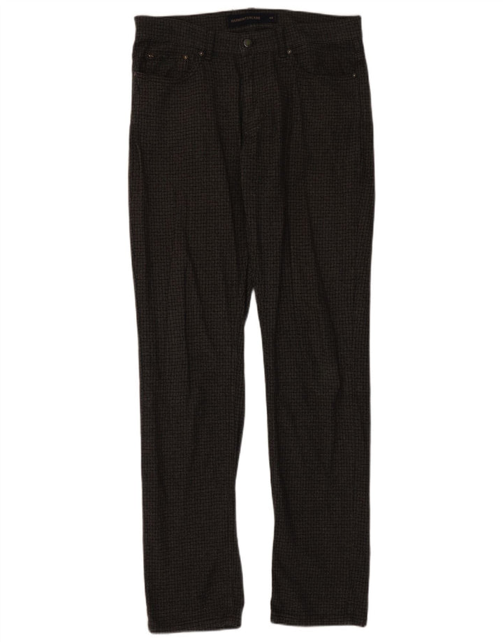 Calça casual masculina Harmont & Blaine IT 48 médio W34 L34 cinza xadrez