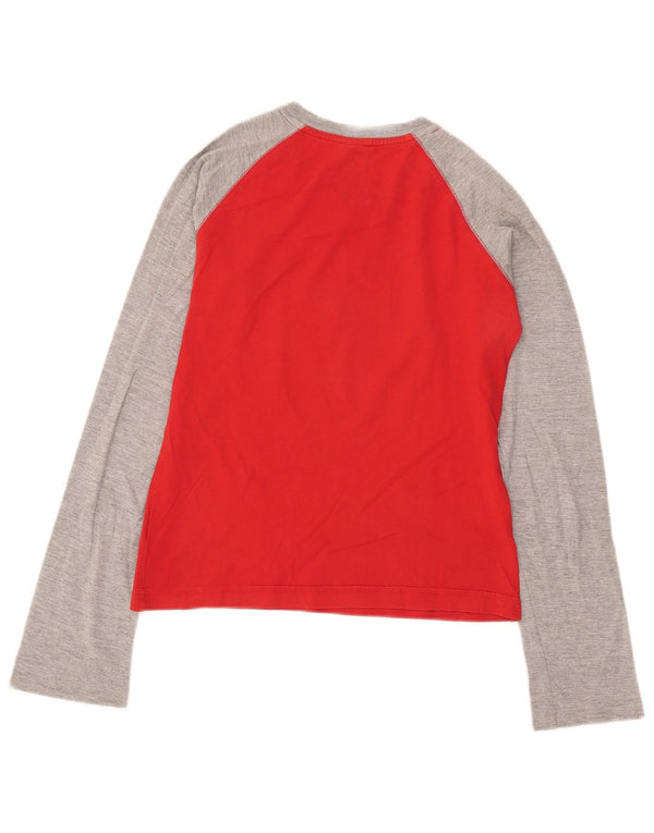 Top gráfico feminino Nike manga comprida UK 10/12 médio vermelho colorblock