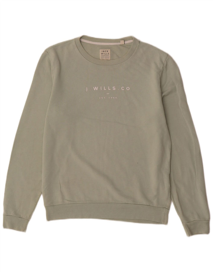 JACK WILLS moletom gráfico masculino jumper pequeno algodão verde