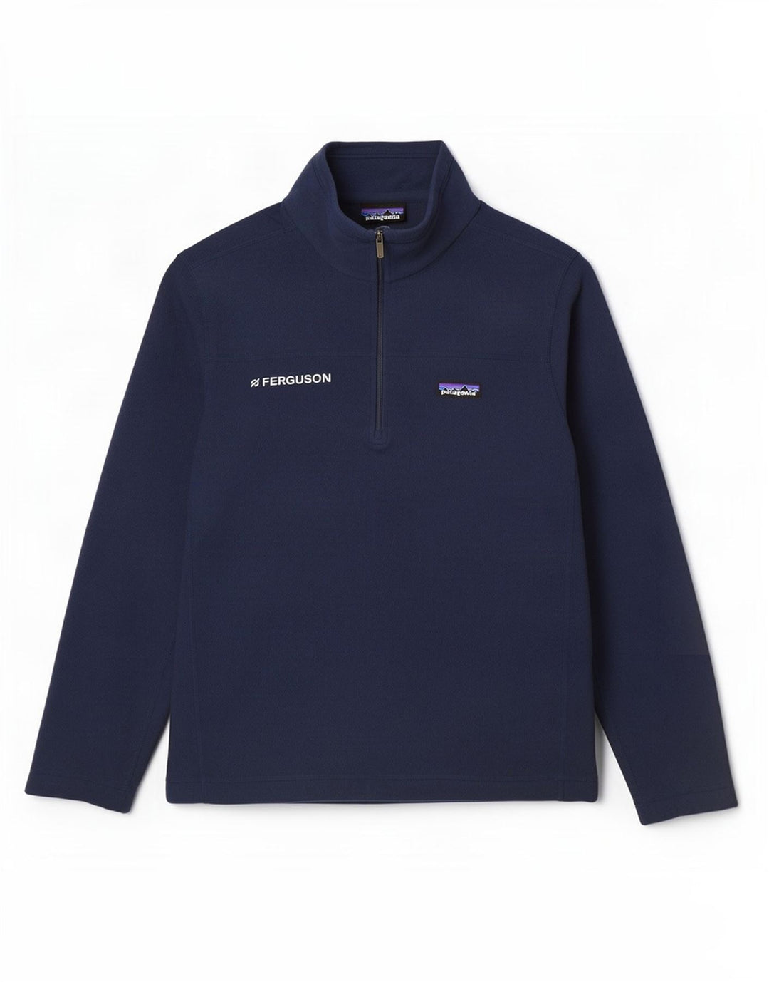 Suéter masculino Patagonia de lã com zíper e gola grande azul marinho poliéster