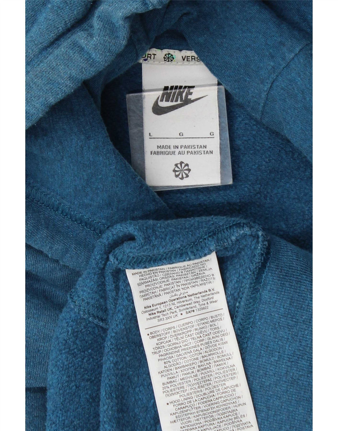 Nike Mens Hoodie Jumper Grande Algodão Azul