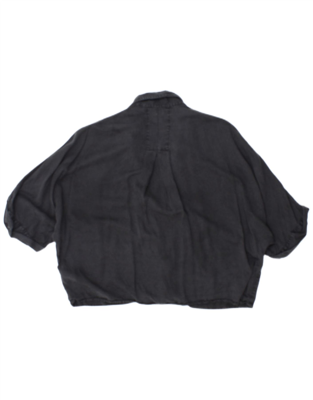 Blusa feminina de manga curta oversized ZARA Reino Unido 10 pequena preta