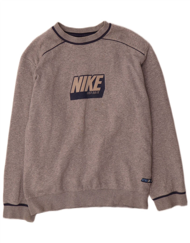 Suéter gráfico Nike Boys Graphic 12-13 anos grande cinza manchado