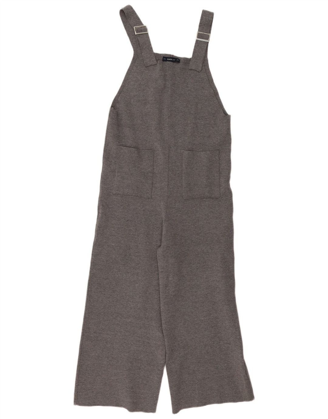 Zara Macacão feminino de malha UK 12 Viscose cinza médio