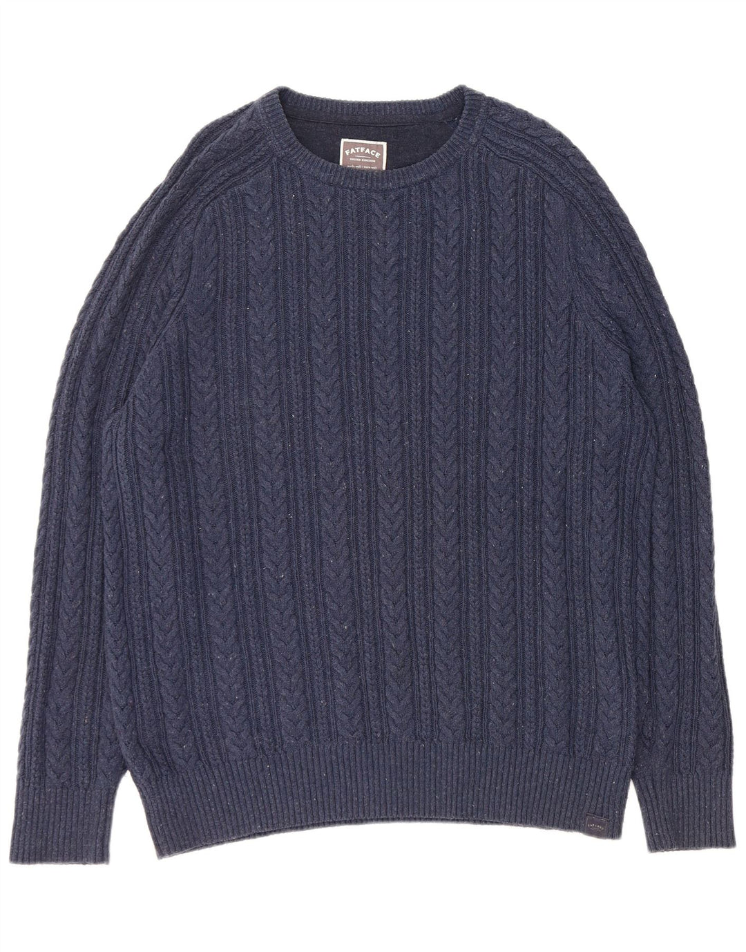 Suéter masculino FAT FACE com gola canoa XL azul marinho algodão manchado